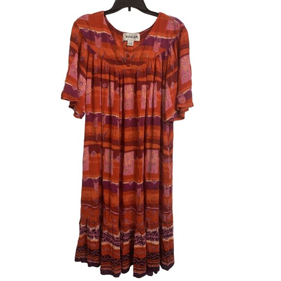 Winlar Dresses & Skirts - Winlar Boho Hippie Short Sleeve Tiered Lightweight Size 2X